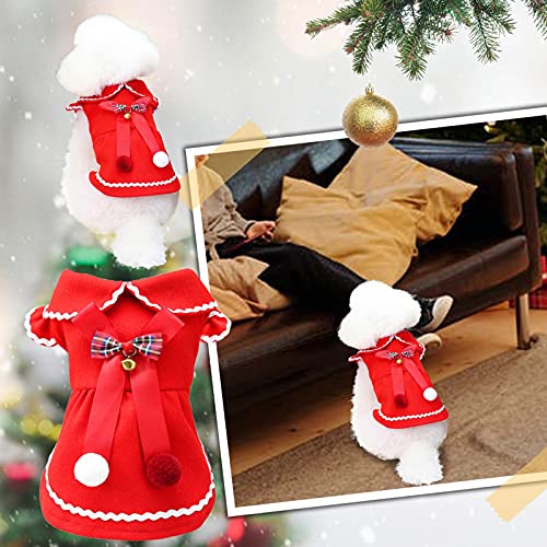 Tierkleidung gemütlich Fleece Hund mit Ihrer Kleidung Haustier Warme Katze Haustiere Weihnachten Feiern Sie Weihnachten Haustierkleidung (Red, L) von Feizikaw