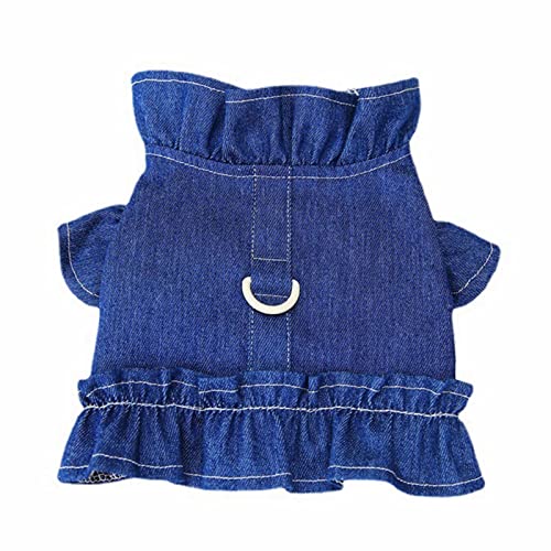 Feizikaw Vêtements Pour Animaux de Compagnie Haustierkleidung Hund Brust Rücken ohne Leine Gürtel Weste Teddy Katze Kleidung Haustier Kleidung 22 Denim Brust Rücken (Purple, S) von Feizikaw