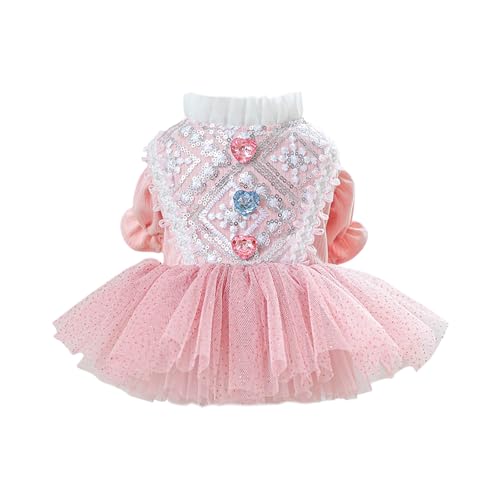 Vêtements Pour Animaux de Compagnie Modisches Blingbling-Tutu-Kleid mit edler Spitze für extra kleine kleine Welpen, perfekt für Partys Festliche Feiern (C, M) von Feizikaw