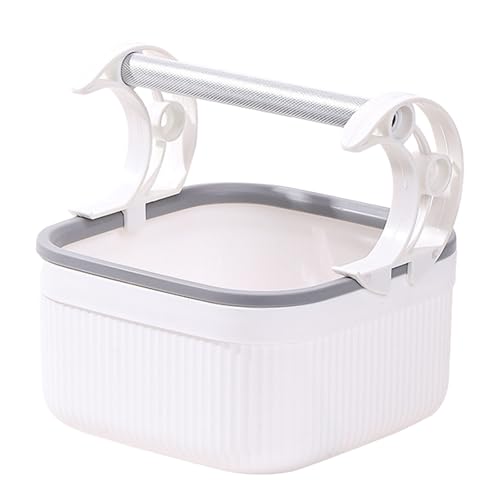 Vogelfutterhaus Balkon Vogeltoilettenständer mit Eimer, Aluminiumlegierung, stabile Struktur, tragbares Tischvogelwerkzeug (White, 17x16x16cm) von Feizikaw