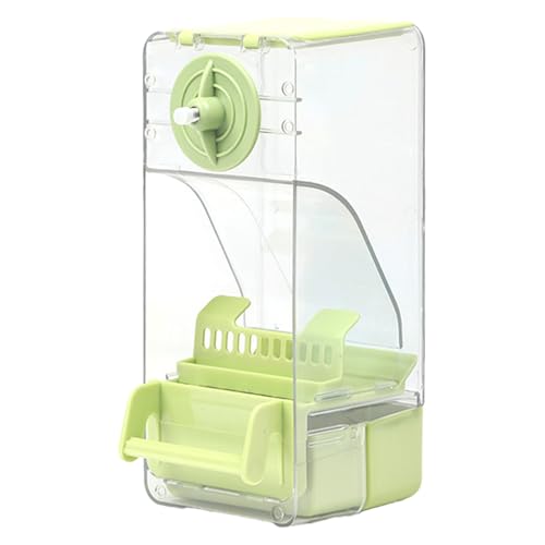Vogelfutterspender Zum AufhäNgen Sauberer Vogelkäfig-Futterspender, automatischer Vogelfutterspender aus Kunststoff, große Kapazität, sauberer automatischer (Green, 9.5x10.5x20.5cm) von Feizikaw