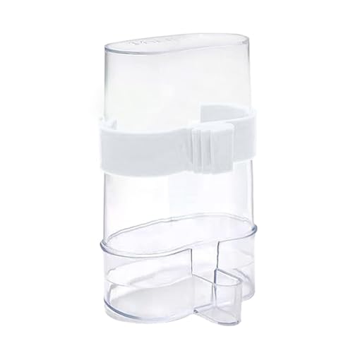 Vogelfutterspender Zum AufhäNgen Vogel-Wasserspender, Vogelkäfig-Futterspender, Papagei-Vogel-Wasserfutterspender, automatischer Futterspender, Trinker, durchsichtiger (White, 14X8X4cm) von Feizikaw