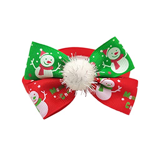 Welpen Halsbänder Schleife Schneemann 50PC Hund verstellbare Krawatte Haustier Halsband Schneeflocke Katze Schleife Weihnachten Haustier Zubehör (Multicolor, One Size) von Feizikaw