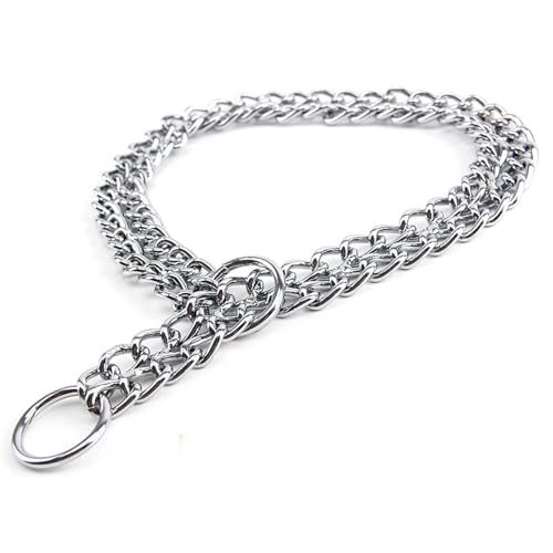 Welpen Halsbänder Verstellbares Hundehalsband mit Kette, Hundetrainingshalsband für kleine, mittelgroße und große Hunde, Hundekettenhalsband, Schlupfhalsband, Trainingshalsband aus (Silver, 50cm) von Feizikaw
