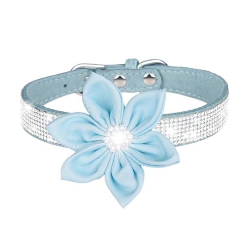Welpen Halsband Haustierhalsband, glänzendes Strass-Hundehalsband, kleine mittelgroße Hundeleine, Mikrofaser-Katzenhalsband (O, F) von Feizikaw