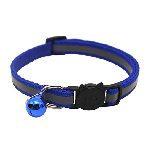 Welpenhalsbänder 6 Pack Reflektierende Katzenhalsbänder Sicherheits-Schnellverschluss mit Glocke - verstellbar 19-32 cm (Multicolor, One Size) von Feizikaw