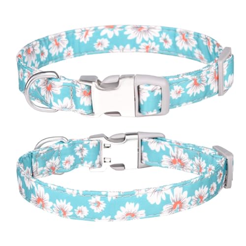 Welpenhalsbänder Mehrfarbig bedrucktes Haustierhalsband mit -Verlust-Buchstaben-graviertem Hundehalsband im Boho-Stil. Hundeleinenhalsband (C, S) von Feizikaw
