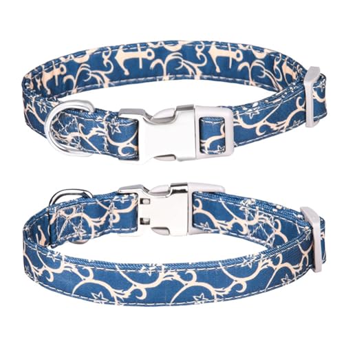 Welpenhalsbänder Mehrfarbig bedrucktes Haustierhalsband mit -Verlust-Buchstaben-graviertem Hundehalsband im Boho-Stil. Hundeleinenhalsband (G, S) von Feizikaw