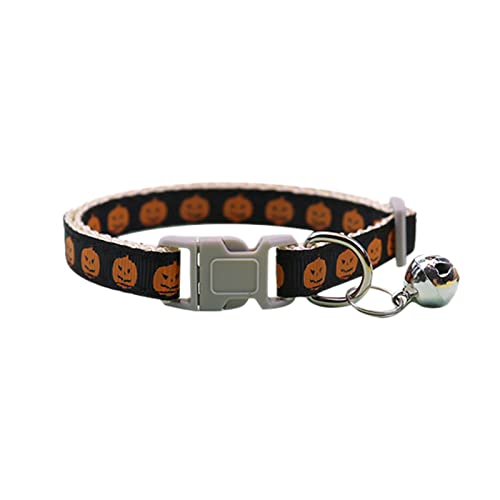 Welpenhalsbänder Mit Leine Set Halloween-Katzenhalsband Breakaway mit Glöckchen-Halsbändern für Katzen (A, One Size) von Feizikaw