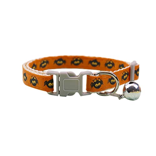 Welpenhalsbänder Mit Leine Set Halloween-Katzenhalsband Breakaway mit Glöckchen-Halsbändern für Katzen (E, One Size) von Feizikaw