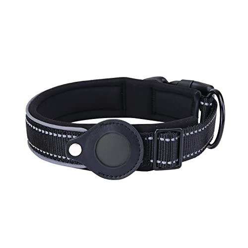 Welpenhalsband Mit Leine Set Airtag Tracking Cover für Hundepositionierungs-Trainingshalsband Nylon-Haustierhalsband (B, M) von Feizikaw