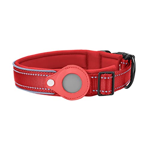 Welpenhalsband Mit Leine Set Airtag Tracking Cover für Hundepositionierungs-Trainingshalsband Nylon-Haustierhalsband (F, L) von Feizikaw