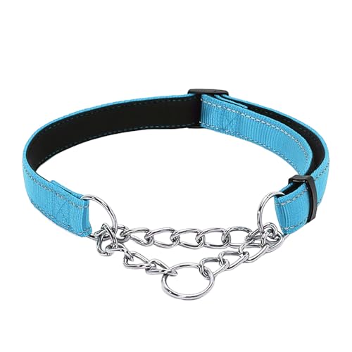 Welpenhalsband Mit Leine Set Pet Supplies Nylon Reflektierende Trainingshund Begleitende Weiche Hundehalskette P-Kette (BU2, M) von Feizikaw