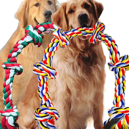 6 Knoten, 2 Stück, großes Hundespielzeug für aggressives Kauen, robustes Seil, langlebig, robust, Kauseil, Tauziehen, für drinnen und draußen, Kauseil für große Rassen, große Hunde, langes Ziehen, 6 Knoten, 2 Stück, großes Hundespielzeug für aggressives Kauen, robustes Seil, langlebig, robust, Kauseil, Tauziehen, für drinnen und draußen, Kauseil für große Rassen, große Hunde, langes Ziehen, von Fejapa