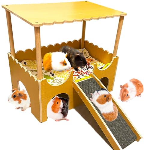 Großes Meerschweinchen-Versteck aus Holz, 2-stöckig, Meerschweinchen-Schloss mit Treppen und Matten, stabiles Holzhaus, Betthütte, Lebensräume, Chinchilla, Hamster, Spielzeug, Hase, Spielversteck, Großes Meerschweinchen-Versteck aus Holz, 2-stöckig, Meerschweinchen-Schloss mit Treppen und Matten, stabiles Holzhaus, Betthütte, Lebensräume, Chinchilla, Hamster, Spielzeug, Hase, Spielversteck, von Fejapa