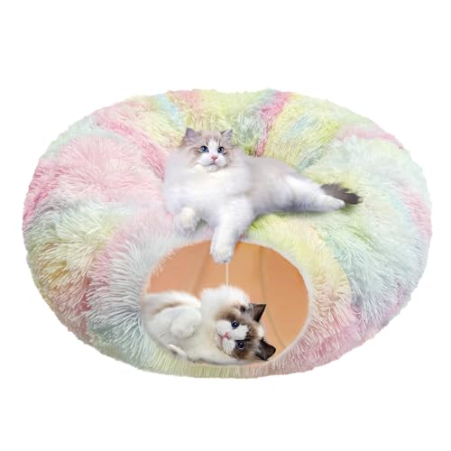 FelRelWel Katzentunnelbett mit flauschiger weicher Matte, Katzen-Donut-Tunnel für Innenkätzchen, große Katzen zum Jagen und Spielen, Peekaboo Tube Katzenhöhle, Spielzeug, faltbar und leicht zu FelRelWel Katzentunnelbett mit flauschiger weicher Matte, Katzen-Donut-Tunnel für Innenkätzchen, große Katzen zum Jagen und Spielen, Peekaboo Tube Katzenhöhle, Spielzeug, faltbar und leicht zu von FelRelWel
