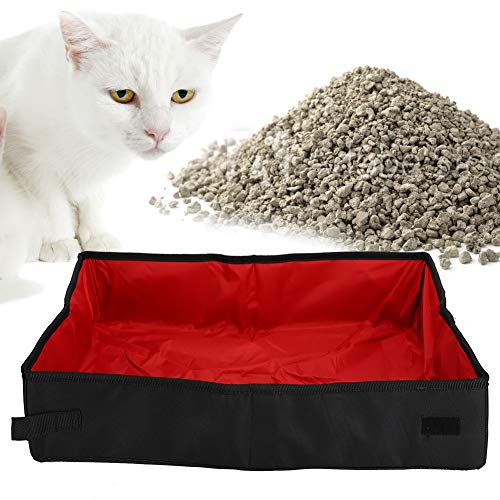 Felenny Faltbare Katzentoilette Halb Geschlossen Tragbare Katzentoilette Haustierzubehör Home Outdoor Travel Camping Toilette für Haustier Katze Kätzchen Kätzchen von Felenny