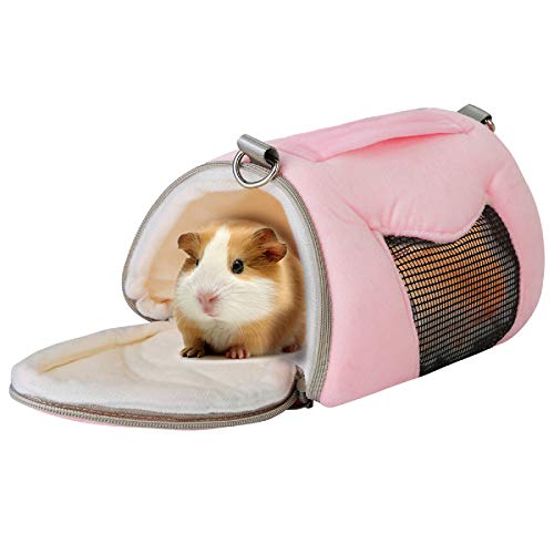 Felenny Hamster Tragetasche Kleintier Hausbett Winter Warm mit Verstellbarem Einzelschultergurt Atmungsaktive Weiche Handtasche Geeignet für Igel Rennmäuse Mäuse Ratten von Felenny