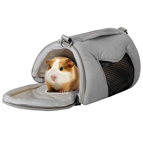 Felenny Hamster Tragetasche Kleintier Hausbett Winter Warm mit Verstellbarem Einzelschultergurt Atmungsaktive Weiche Handtasche Geeignet für Igel Rennmäuse Mäuse Ratten von Felenny