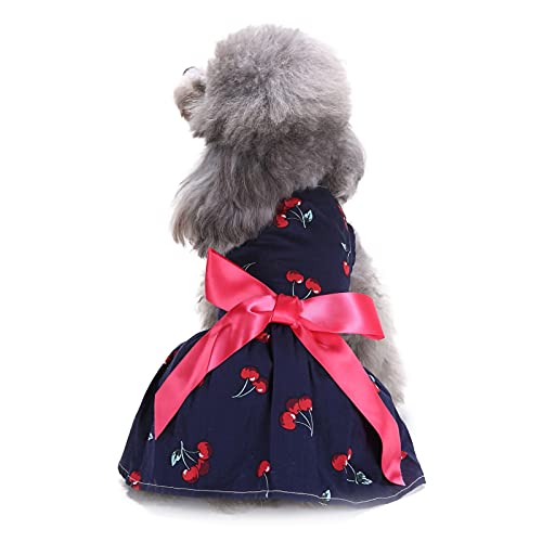 Felenny Haustier Hund Kleidung Sommer Kleid mit Schönen Bogen Pet Kirsche Muster Hochzeiten Ferien Party für Kätzchen Hund von Felenny