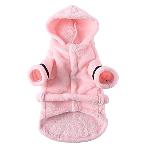 Felenny Hund Bademantel mit Kapuze - Weiche, Super Saugfähige Haustier Bademantel für Große, Mittlere und Kleine Hunde - Rosa, Polyester, S, M, L von Felenny