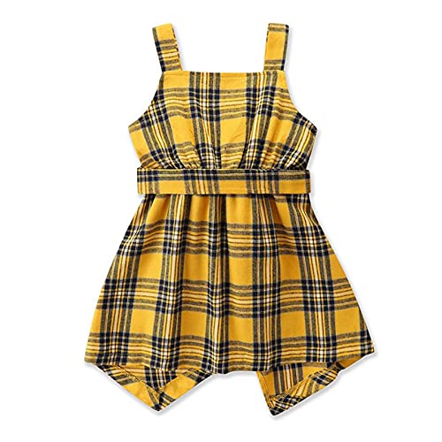 Felenny Kleinkind Mädchen Kleidung Kleider Ärmellose Plaid Kleid mit Unregelmäßigen Saum für 2-7 Jahre Alten Baby Mädchen von Felenny