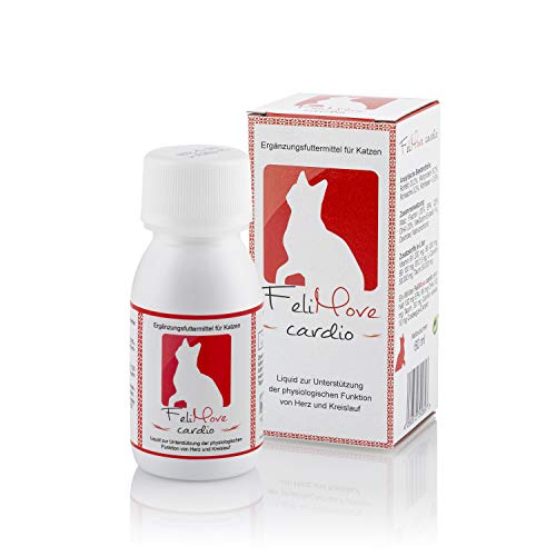 FeliMove Cardio Herz-Liquid (60 ml) | unterstützt Herz, Blutdruck, Gerinnung und Kreislauf in einem Produkt | speziell für Katzen mit Omega-3 (EPA, DHA), Taurin, Carnitin, Crataegus von FeliMove