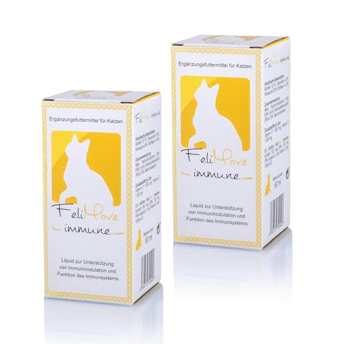 FeliMove Doppelpack | Immune (2 x 60 ml) - Zur Unterstützung des Immunsystems zur Stärkung und Modulierung, für Immunobalance | mit PEA und EPA in hoher Konzentration von FeliMove