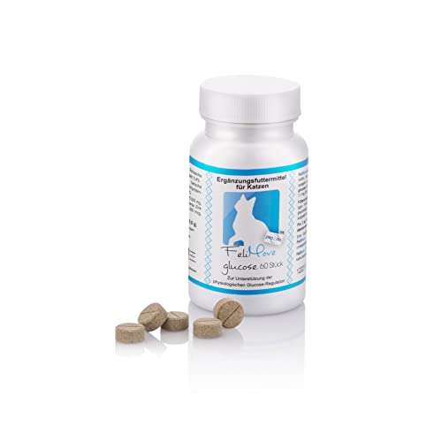 FeliMove Glucose Tabletten, leckeres Ergänzungsfutter zur Unterstützung der Blutzucker Regulation der Katze, verträglich bei Hyperglykämie (Diabetes) (60 Tabletten) von FeliMove