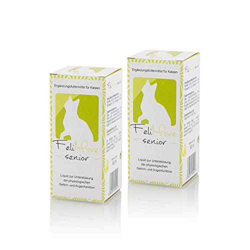 FeliMove Senior Liquid (2 x 60 ml), Spar-Set für für Augen und Gehirn im Alter | speziell für Katzen, vom Tierarzt entwickelt von FeliMove