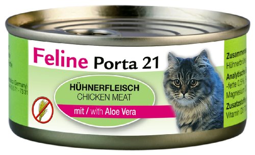 Feline Porta Katzenfutter Feline Porta 21 Huhn plus Aloe 156 g, 6er Pack (6 x 156 g) von Feline