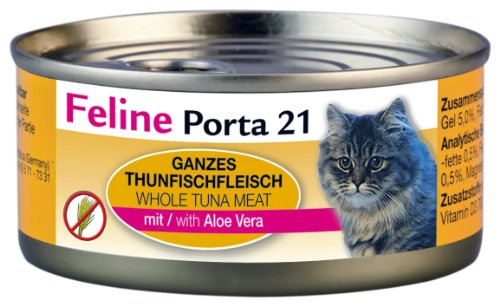 Feline Porta Katzenfutter Feline Porta 21 Thunfisch plus Aloe 156 g, 6er Pack (6 x 156 g) von Feline