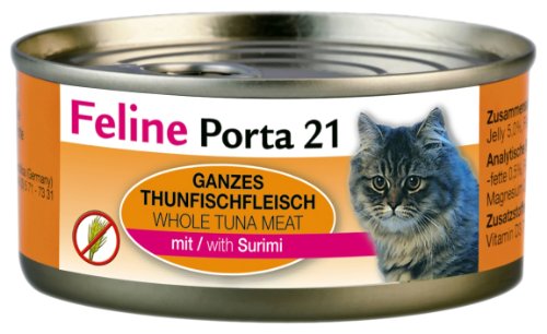 Feline Porta Katzenfutter Feline Porta 21 Thunfisch plus Krebse 156 g, 24er Pack (24 x 156 g) von Feline