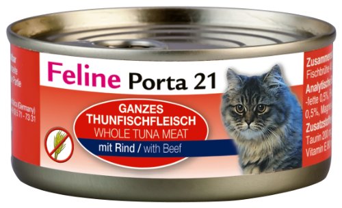 Feline Porta Katzenfutter Feline Porta 21 Thunfisch plus Rind 156 g, 6er Pack (6 x 156 g) von Feline