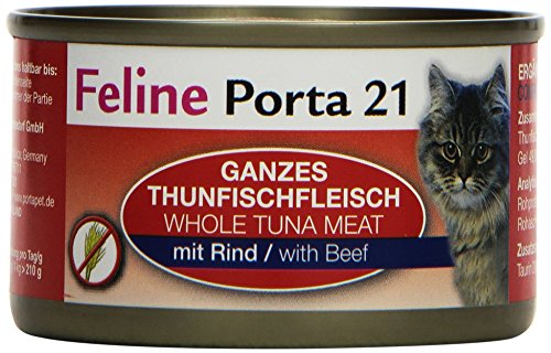 Feline Porta Katzenfutter Feline Porta 21 Thunfisch plus Rind 90 g, 24er Pack (24 x 90 g) von Feline