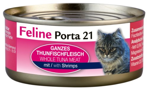Feline Porta Katzenfutter Feline Porta 21 Thunfisch plus Schrimps 156 g, 6er Pack (6 x 156 g) von Feline