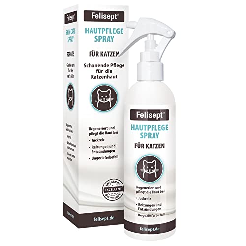 Felisept Hautpflegespray für Katzen 250ml Milbenspray Katze Grasmilben Katze Juckreiz Katze gegen Schuppen bei Katzen Juckreiz Spray Katze milde Pflegelotion mit natürlichen Wirkstoffen von Felisept