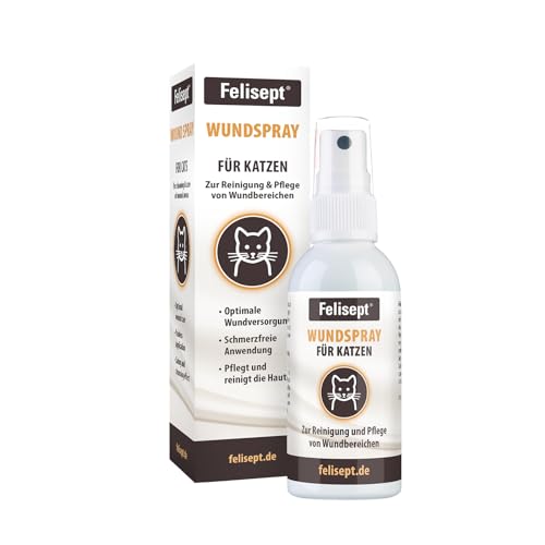 Felisept Wundspray für Katzen 75ml - Wundspray Katze zur Reinigung von Wunden, Haut und Scheimhäuten - Wundpflege Katze - Einfach in der Anwendung und schmerzfrei für die Katze Felisept Wundspray für Katzen 75ml - Wundspray Katze zur Reinigung von Wunden, Haut und Scheimhäuten - Wundpflege Katze - Einfach in der Anwendung und schmerzfrei für die Katze von Felisept