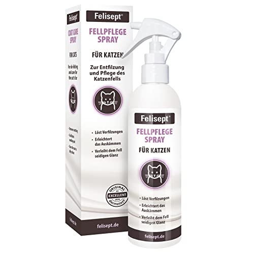 Felisept Fellpflegespray für Katzen 250ml - Entfilzungsspray Katze - Katze verfilztes Fell entfernen - besonderer Schutz & Pflege für das Katzenfell - Erleichtert das Auskämmen von Felisept