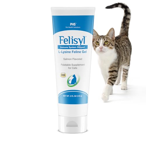 Felisyl L-Lysin Gel für Katzen – Unterstützung des Immunsystems – Unterstützung für gesundes Gewebe, Atemwege und Sicht – Lachs-Geschmack – hergestellt in den USA – 142 ml Felisyl L-Lysin Gel für Katzen – Unterstützung des Immunsystems – Unterstützung für gesundes Gewebe, Atemwege und Sicht – Lachs-Geschmack – hergestellt in den USA – 142 ml von Felisyl