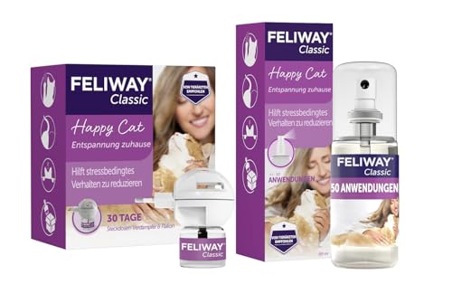 FELIWAY Classic Pheromone Katzen - Verdampfer - Hilft Anzeichen von Stress bei Katzen & Kitten zu reduzieren - von Tierärzten empfohlen - klinisch getestet von Feliway
