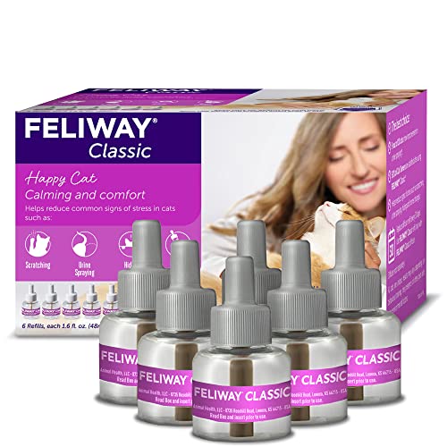 FELIWAY Classic Cat Calming Pheromon, 30 Tage Nachfüllpackung, 6 Stück FELIWAY Classic Cat Calming Pheromon, 30 Tage Nachfüllpackung, 6 Stück von FELIWAY