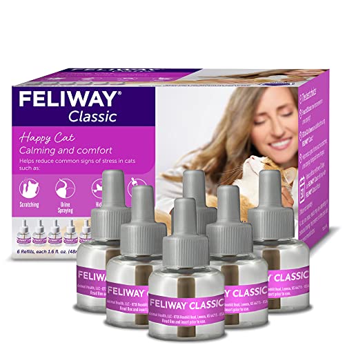 FELIWAY Classic Cat Calming Pheromon, 30 Tage Nachfüllpackung, 6 Stück von FELIWAY