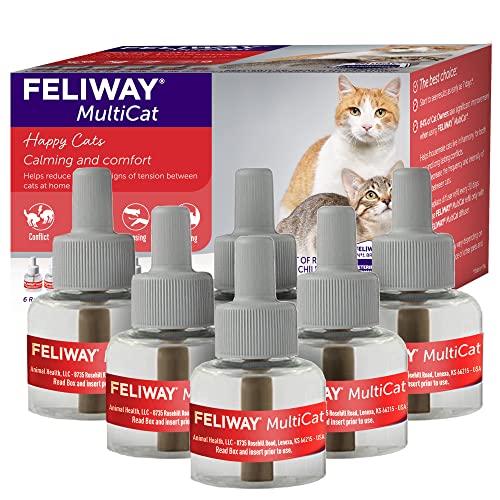 Feliway MultiCat Beruhigendes Pheromon, 30 Tage Nachfüllpackung, 6 Stück von Feliway