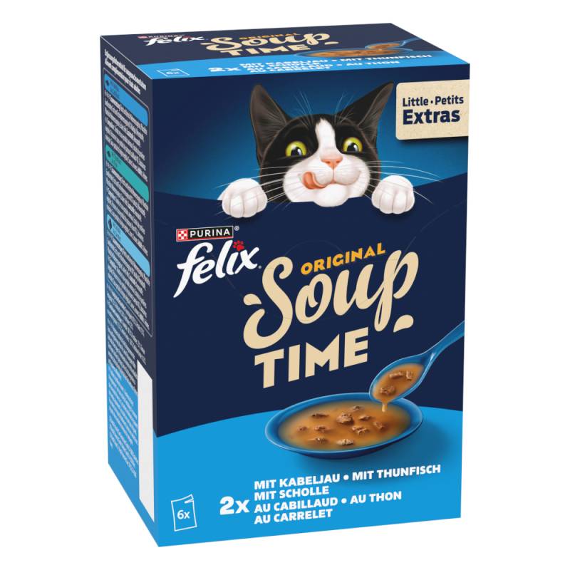 18 + 6 gratis! 24 x 48 g Felix Soup Time - Original: Geschmacksvielfalt aus dem Wasser 18 + 6 gratis! 24 x 48 g Felix Soup Time - Original: Geschmacksvielfalt aus dem Wasser von Felix