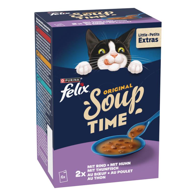 3 + 1 gratis! 4 x Felix Time - Soup Original: Gemischte Vielfalt (4 x 6 x 48 g) von Felix