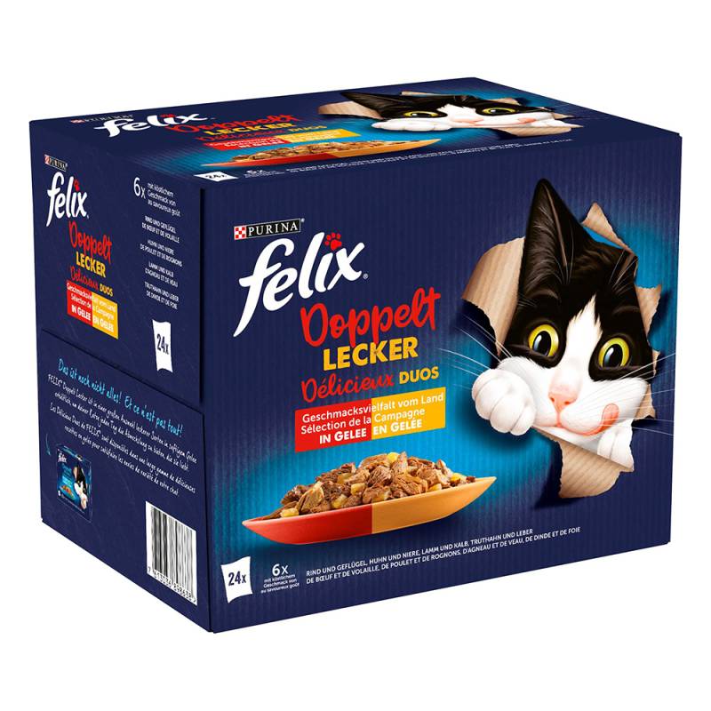 38 + 10 gratis! 48 x 85 g Felix Nassfutter - "Doppelt lecker - so gut wie es aussieht" Mix I von Felix