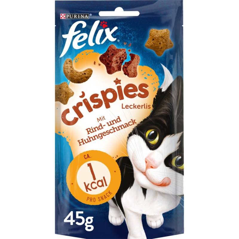 FELIX Crispies Katzensnack Rind- und Huhngeschmack 8x45g von Felix
