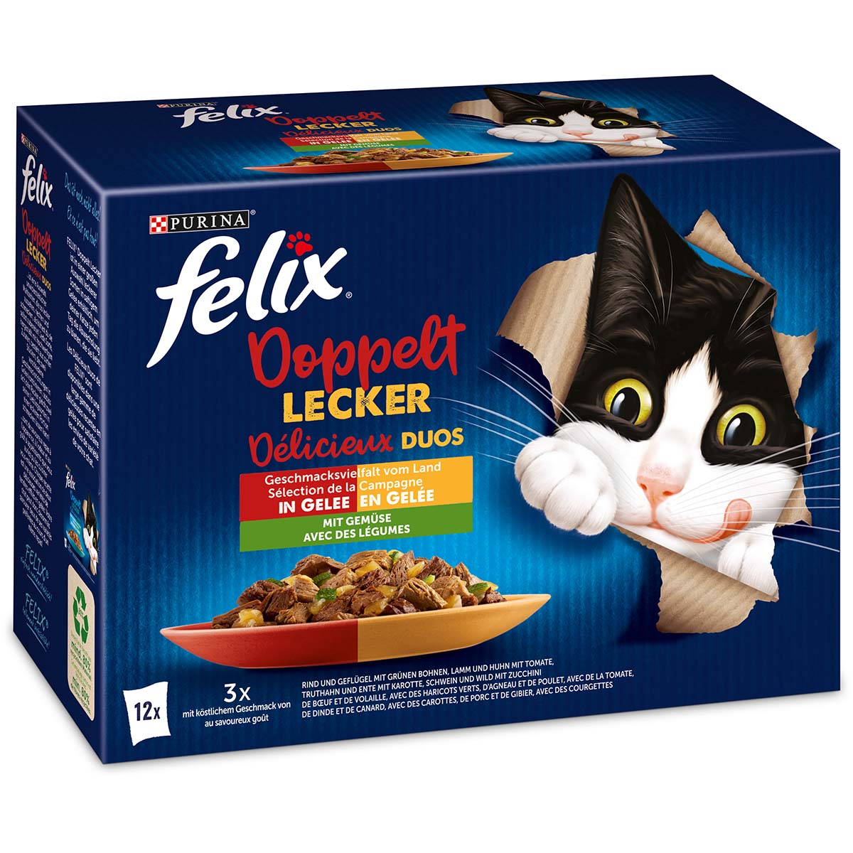 FELIX Doppelt Lecker in Gelee mit Rind, Geflügel und Gemüse 12x85g FELIX Doppelt Lecker in Gelee mit Rind, Geflügel und Gemüse 12x85g von Felix
