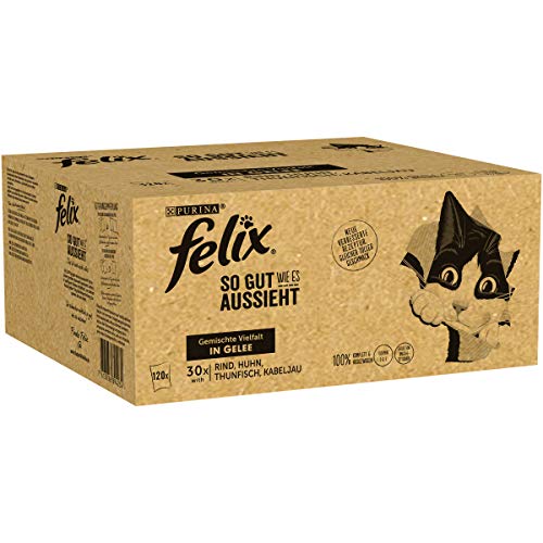 FELIX Katzennassfutter in Gelee Gemischte Vielfalt mit Kabeljau 120x 85 g FELIX Katzennassfutter in Gelee Gemischte Vielfalt mit Kabeljau 120x 85 g von Felix